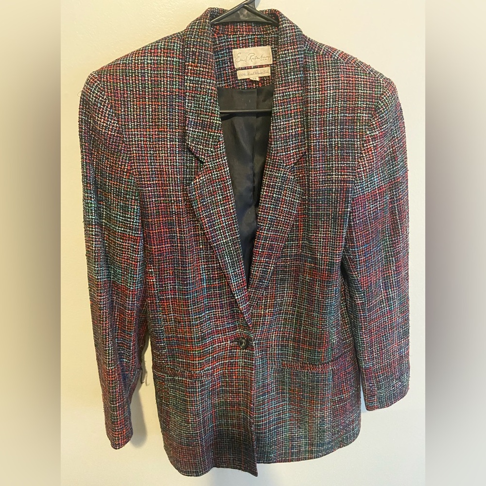 Vintage colorful Plaid Blazer